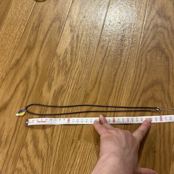 Hot Air Balloon Rainbow Pendant  Necklace Black Cord Unisex - Picture 3 of 5